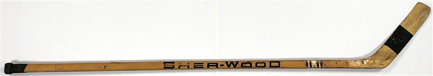 Jean Ratelle Game Used Sher-Wood Hockey Stick - Hall of Famer
