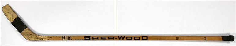 Jean Ratelle Game Used Sher-Wood Hockey Stick - Hall of Famer