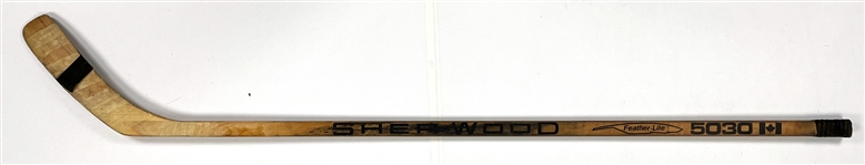 Doug Jarvis Game Used Sher-Wood Hockey Stick - 4X Cup Winner