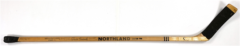 Bobby Hull Signed Game Issued Northland Custom Pro Hockey Stick with "Banana Blade" - Hall of Famer - 1X Cup Winner