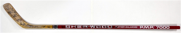 Chris Chelios 1991 NHL All Star Team Signed Game Issued Sher-Wood Hockey Stick - Gretzky, Yzerman, Messier and Others (BAS)