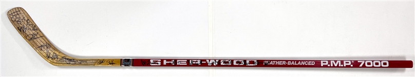Chris Chelios 1991 NHL All Star Team Signed Game Issued Sher-Wood Hockey Stick - Gretzky, Yzerman, Messier and Others (BAS)