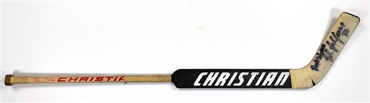 Ed Belfour Signed Game Used Christian Goalie Stick - Hall of Famer - 1X Cup Winner