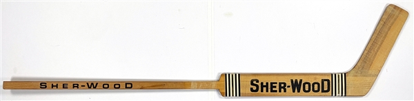 “Gump” Worsley Game Issued Sher-Wood Goalie Stick - Hall of Famer - 4X Cup Winner