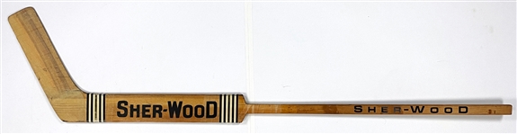 “Gump” Worsley Game Issued Sher-Wood Goalie Stick - Hall of Famer - 4X Cup Winner
