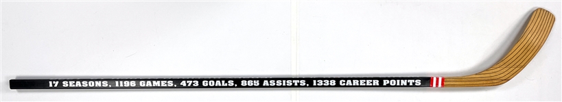 Denis Savard Limited Edition (12/1800) Signed Lifetime Stats Hockey Stick