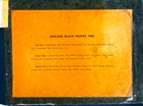 1965-1966 Chicago Blackhawks Signed Pennant - Signed Twice by Bobby Hull (BAS)