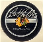 Bob Probert Signed Chicago Blackhawks Game Puck (BAS)