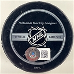 Bob Probert Signed Chicago Blackhawks Game Puck (BAS)