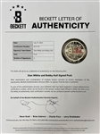 Stan Mikita and Bobby Hull Signed Chicago Blackhawk Retirement Night Puck (BAS)
