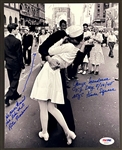 George Mendonsa / Rita Mendonsa Signed VJ Day Kiss in Times Square Photograph (PSA/DNA)