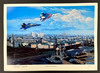 Butch Voris Signed "Angels and Knight" Stan Stokes Aviation Artwork (AI Verified)