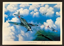 Gunther Rall Signed "Long Noses Trouble" Stan Stokes Aviation Artwork (AI Verified)