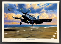Guy Bordelon Signed "Working the Night Shift" Stan Stokes Aviation Artwork (AI Verified)