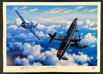 Joe Foss Signed "Tough as Nails" Stan Stokes Aviation Artwork (AI Verified)