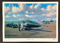 Rudolf Opitz Signed "Hermans Comet" Stan Stokes Aviation Artwork (AI Verified)