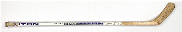 Michel Goulet Signed Game Used Titan 2020 Hockey Stick (BAS)