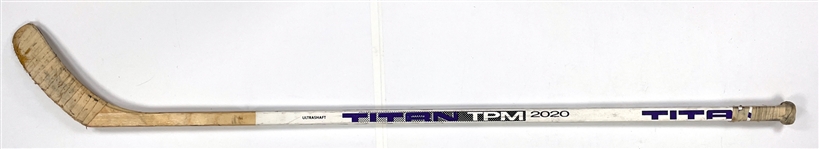Michel Goulet Signed Game Used Titan 2020 Hockey Stick (BAS)