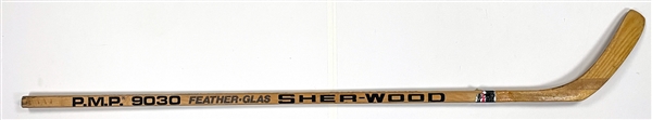 Dino Ciccerelli Signed Game Issued Sher-Wood P.M.P. 9030 Hockey Stick  (BAS)