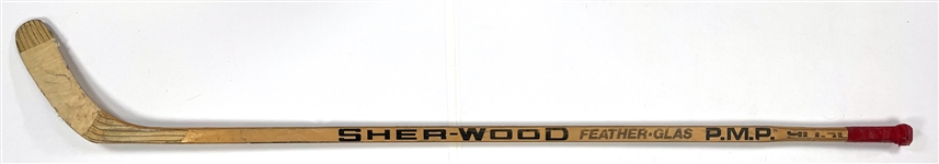Steve Smith Signed Game Used Sher-Wood P.M.P. 9030 Hockey Stick (BAS)