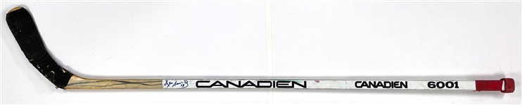 Denis Savard Signed Game Used Canadien 6001 Hockey Stick (BAS)