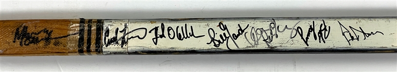 Bob Murray 1985-1986 Chicago Blackhawks Team Signed Game Used Victoriaville Ultravic Hockey Stick (BAS)