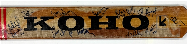 Jacques Cloutier 1989-90 Chicago Blackhawks Team Signed Game Used KOHO Goalie Stick Signed by 21 (BAS)