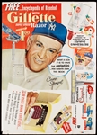 1950's Casey Stengel Gillette Razors Salesman Store Kit - Massive Print Sheet with Several Store Displays