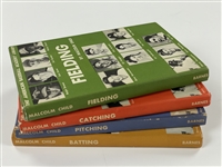 1953 American Baseball Academy Library Complete Set of 4 Books - <em>Pitching</em>, <em>Batting</em>, <em>Fielding</em>, <em>Catching</em>, 