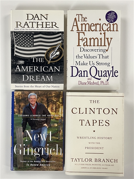 American Political Figures Signed Hardcover Book Collection of Four Incl. Dan Quayle, Newt Gingrich and Others (BAS)