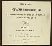 RIAA Platinum Record Award Soundtrack for the 1978 Film <em>Grease</em> PLUS Olivia Newton-John Signed 8x10 Photo (BAS)