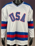 Jim Craig (Signed and Inscribed Team USA (Miracle on Ice) #30 CRAIG Jersey -  Inscribed 1980 GOLD (BAS)