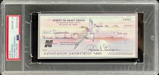 Bob Gibson Signed Personal Check - Encapsulated PSA/DNA GEM MINT 10