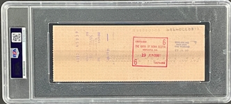 Ted Williams Signed $5,000 Personal Check - Encapsulated PSA/DNA