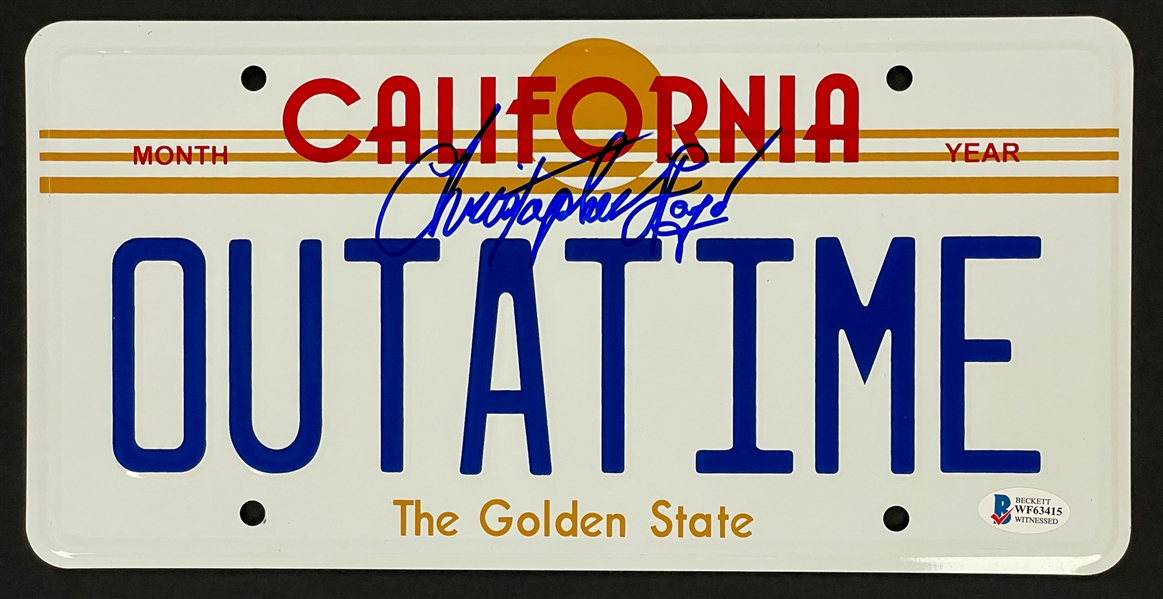 Christopher Lloyd Signed "OUTATIME" License Plate ( <em>Back to the Future</em> ) (BAS)