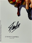 Stan Lee Signed Marvel Superheroes Poster - J. Scott Campbell/Scott Ruffino Artwork (BAS)