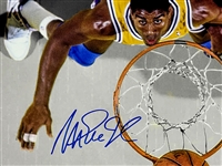 Magic Johnson Signed 16x20 Photo - Defending Michael Jordan (PSA/DNA)