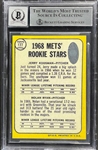 Nolan Ryan Signed 1968 Topps Reprint Rookie Card - Encapsulated Beckett 10 Autograph