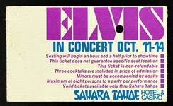 1974 Elvis Presley Sahara Tahoe Ticket - October 14, Midnight Show