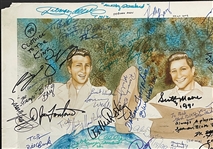 Elvis Presley Poster Signed by More than 70 of His Band Members, Memphis Mafia, Family and Friends! (BAS)