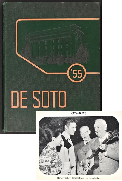 1955 <em>DeSoto</em> Memphis State Yearbook Featuring Elvis Presley, Tony Curtis, George Klein and Wink Martindale