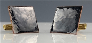 Elvis Presley Owned Copper and Black Ceramic Cufflinks Given to His Cousin Patsy Presley