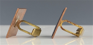 Elvis Presley Owned Copper and Black Ceramic Cufflinks Given to His Cousin Patsy Presley