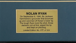 Nolan Ryan Signed 16x20 Inch Limited Edition Signed Photo from His Bo Jackson Bloody Lip Game (213/324) (BAS)