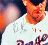 Nolan Ryan Signed 16x20 Inch Limited Edition Signed Photo from His Bo Jackson Bloody Lip Game (213/324) (BAS)