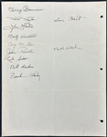 1946, 1947 and 1949 Notre Dame National Champions Vintage Signed Sheet with 11 Signatures Incl. Coach Frank Leahy, Leon Hart and others (BAS)