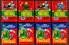 1980s Topps Football Unopened Pack Collection of 8