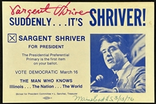 Sargent Shriver Signed 1976 Presidential Candidate Handbill (BAS)