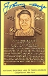 Johnny Mize Signed Yellow Hall of Fame Plaque and Signed Photo at His Baseball Hall of Fame Plaque (3 Items) (BAS)