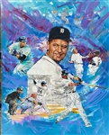 Massive 4 ft x 5 ft Painting of Miguel Cabrerra-Signed by Cabrerra (BAS)